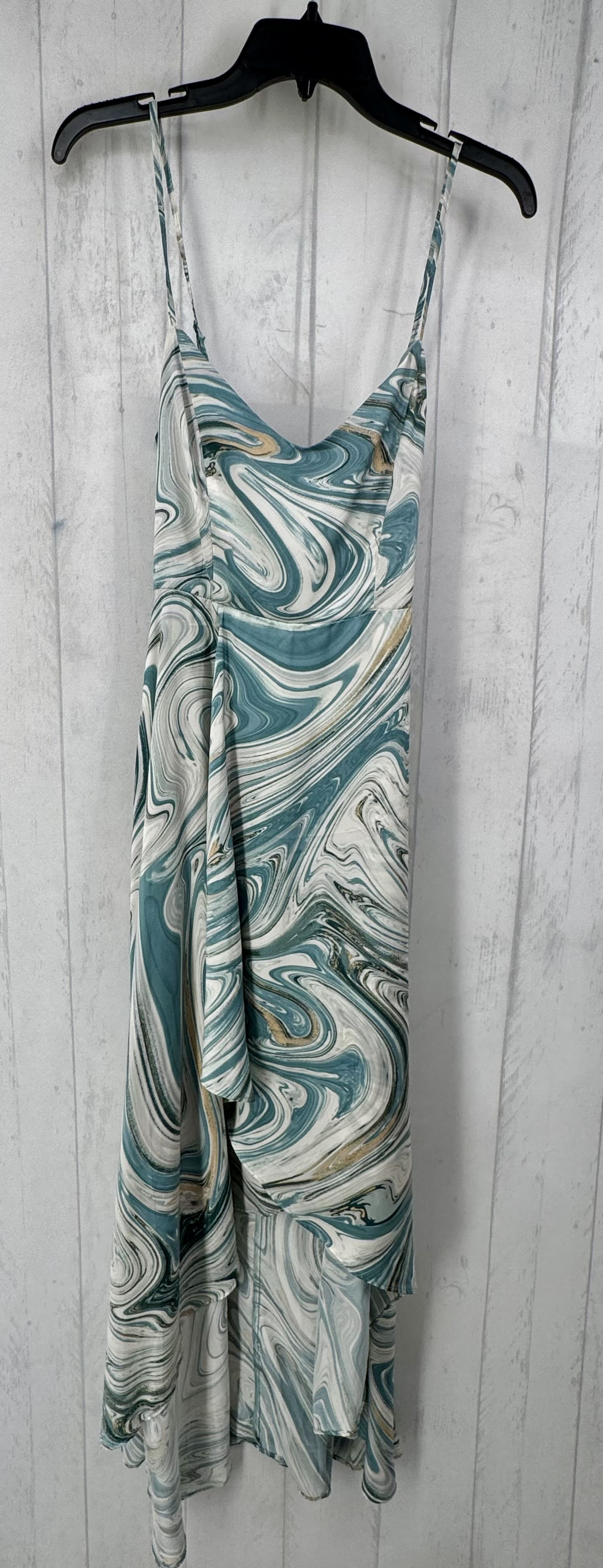 M swirl print slvls hi-lo dress
