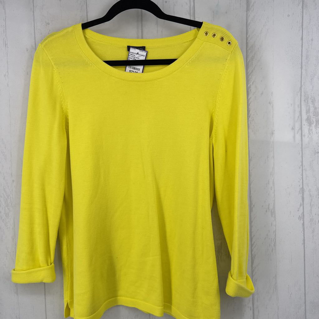 M round neck cuffed slv sweater