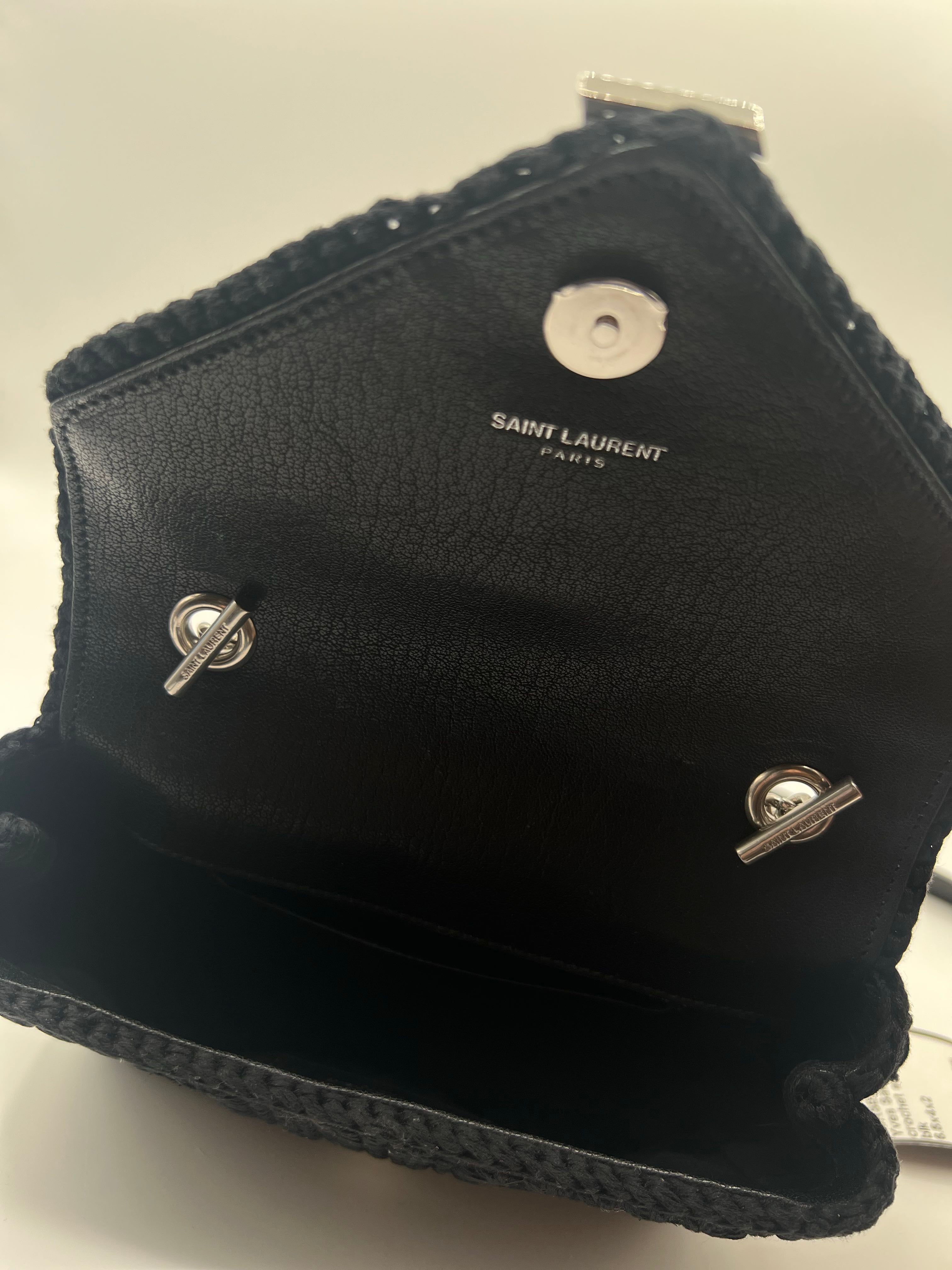 YSL Monogram Small Macrame Suede Chain Bag