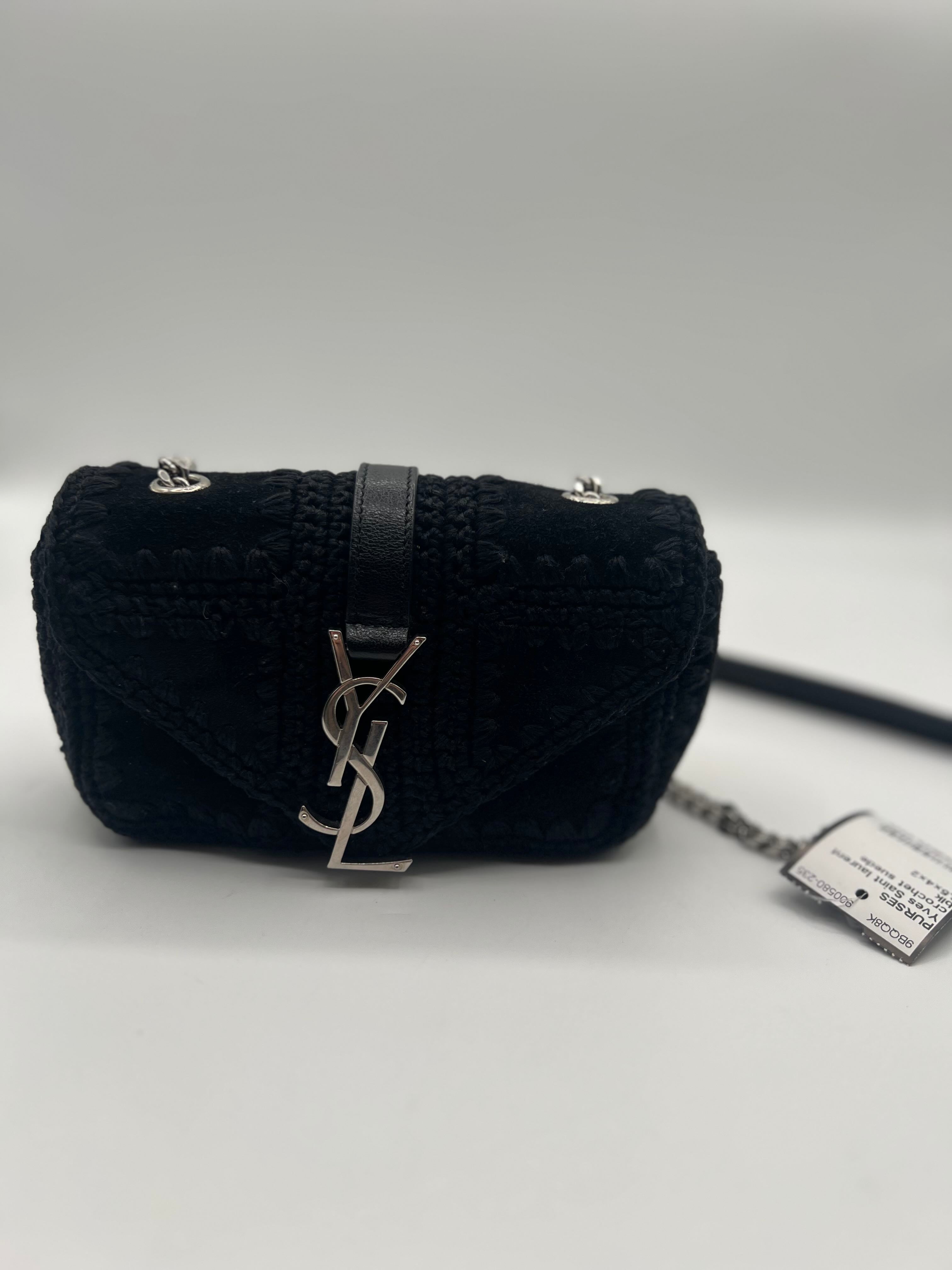 YSL Monogram Small Macrame Suede Chain Bag