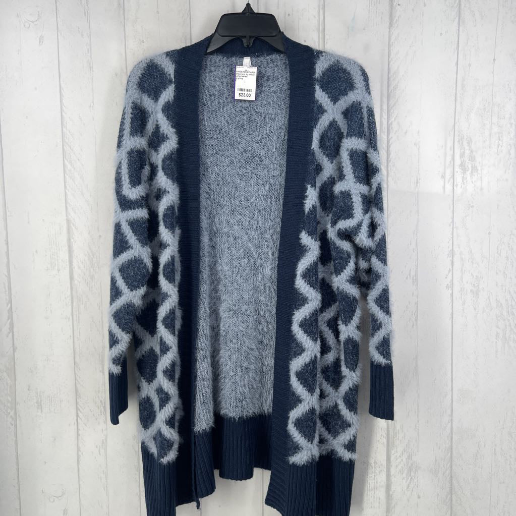 Lcheckered eyelash cardi