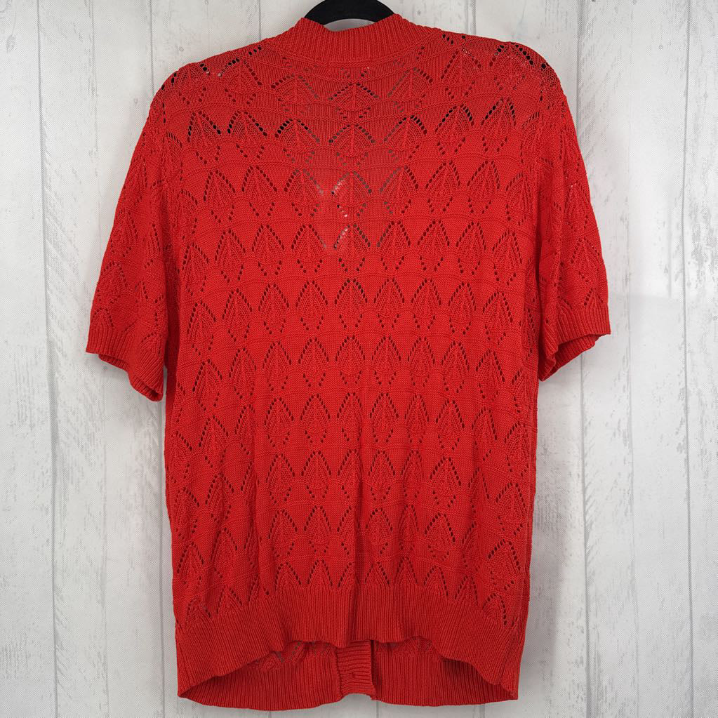 XXL crochet button down s/s sweater