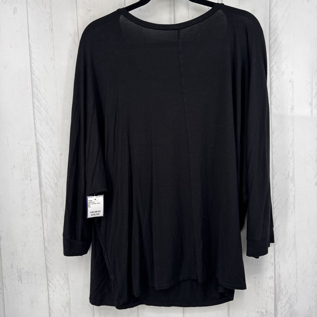 XXL scoop neck dolman slv tee