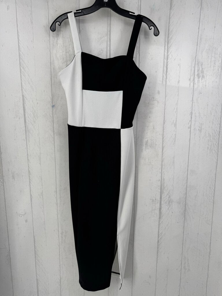 S color block slit maxi dress