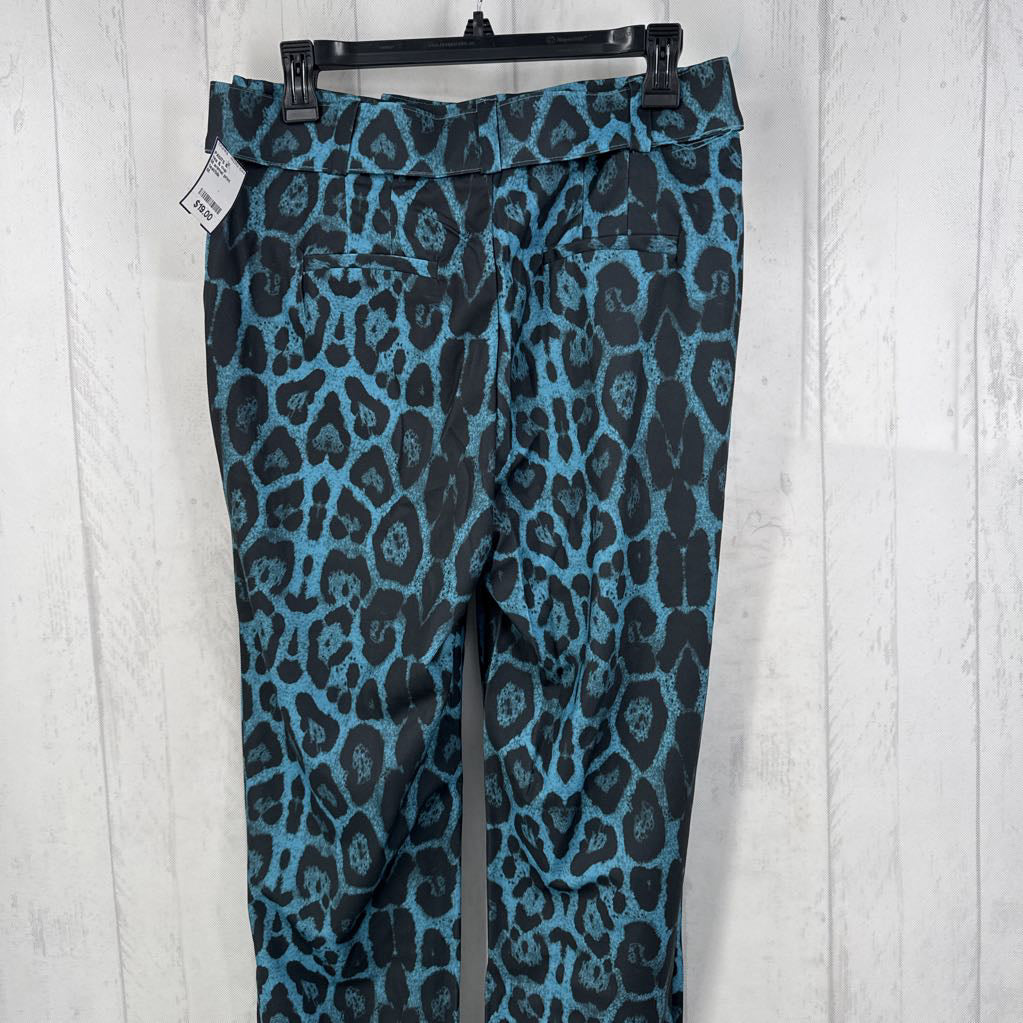 M animal print belted pants
