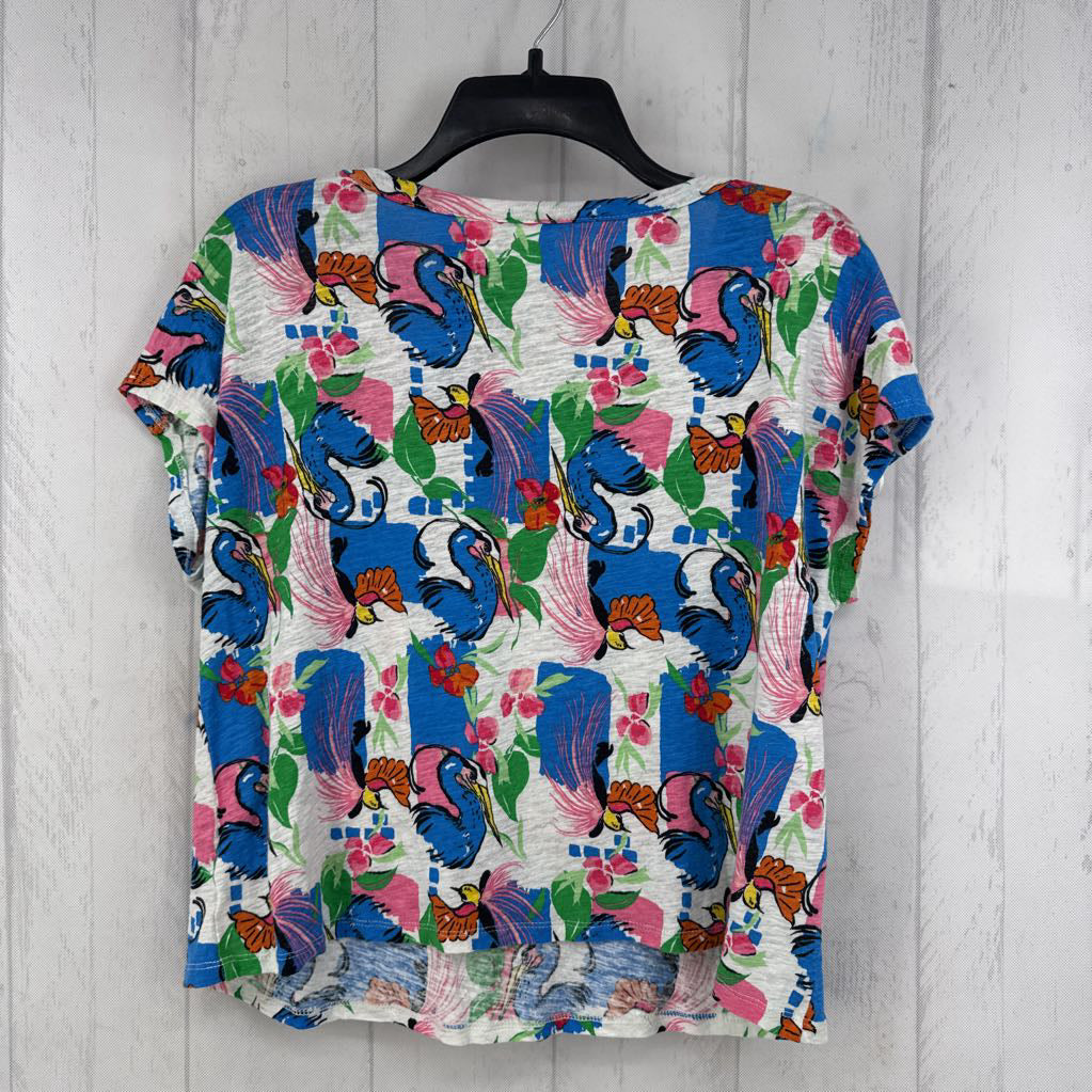 M birds print s/s top