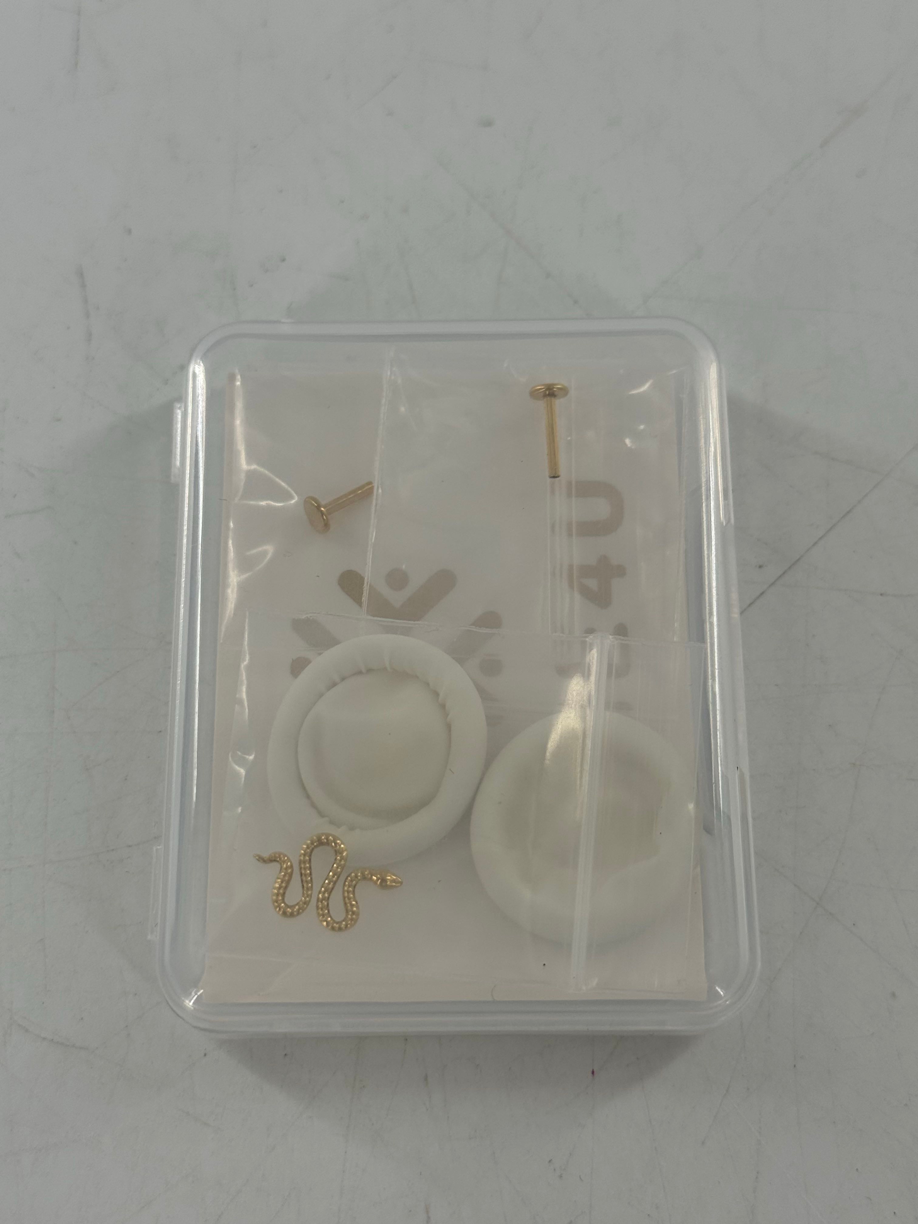 gold stud nose rings snake & 2 gold posts