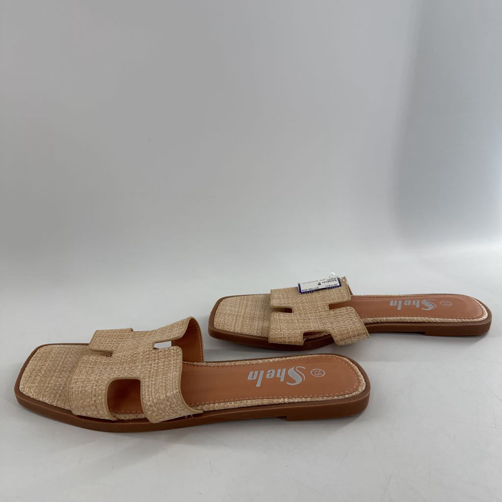 7.5 raffia woven H-strap sandal