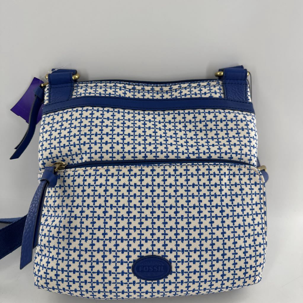 R148 print flap crossbody w/ zip /slip pockets