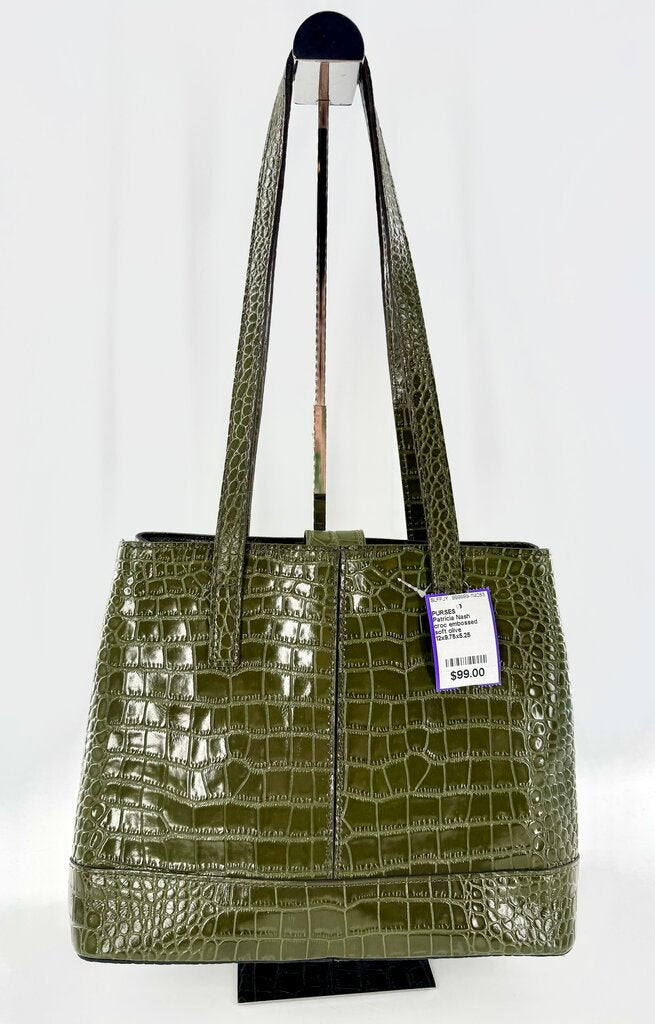 croc embossed tote