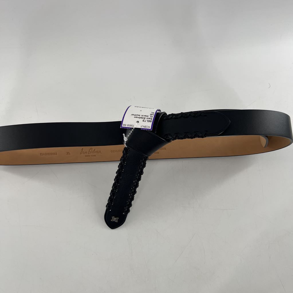 XL black leather belt