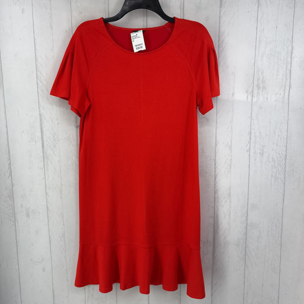 R105 Mp ruffled hem s/s dress