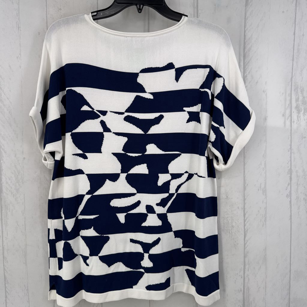 M printed knit s/s top