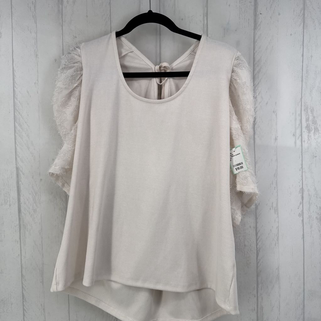 2X ribbed eyelash slv top