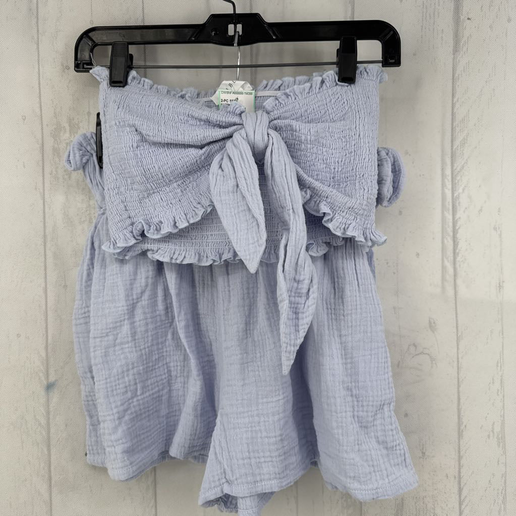 2pc M smocked bandeau top w/ shorts