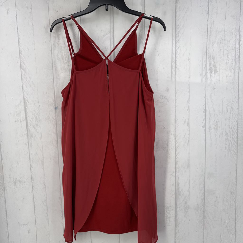 L notch neck slvls layered dress