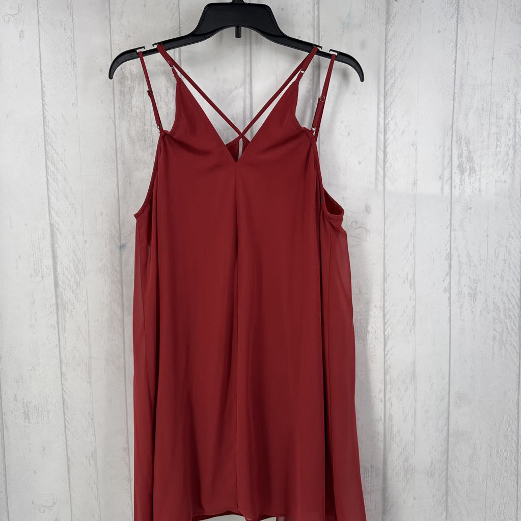 L notch neck slvls layered dress