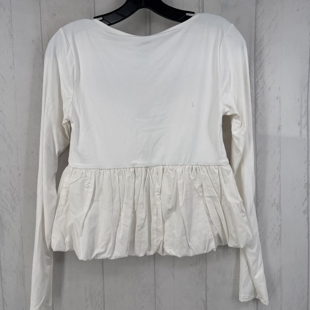 M scoop neck l/s peplum top