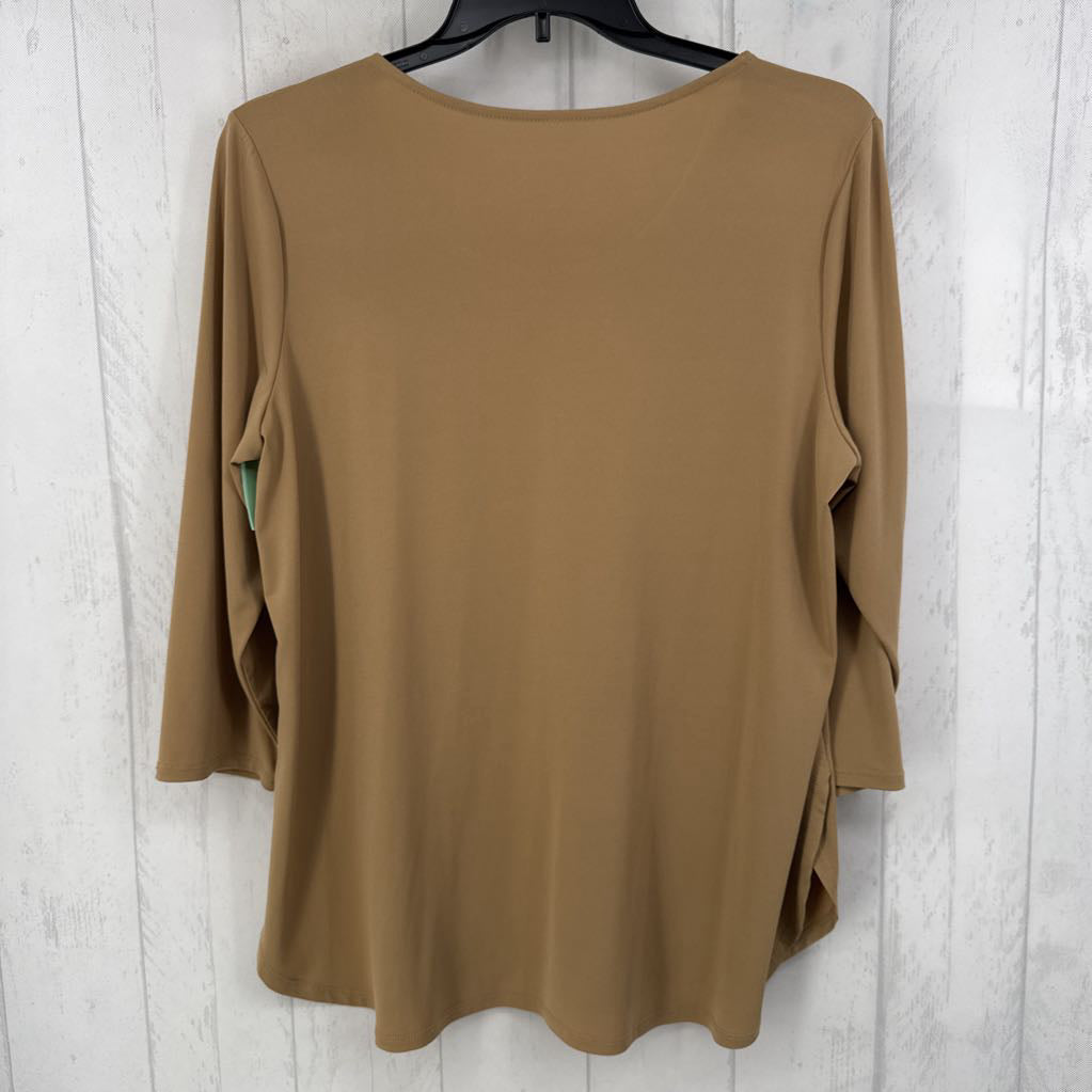 L round neck 3/4 slv top