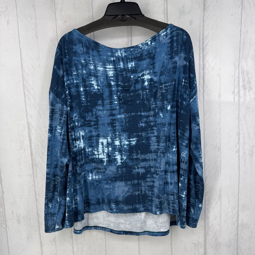 XL 2pc tie-dye l/s top & wide leg pant
