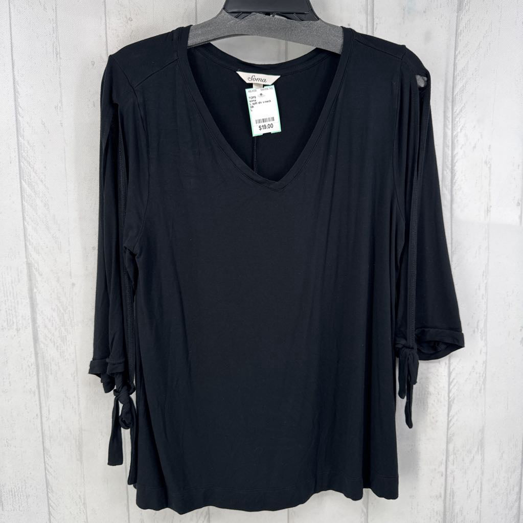 L split slv v-neck top