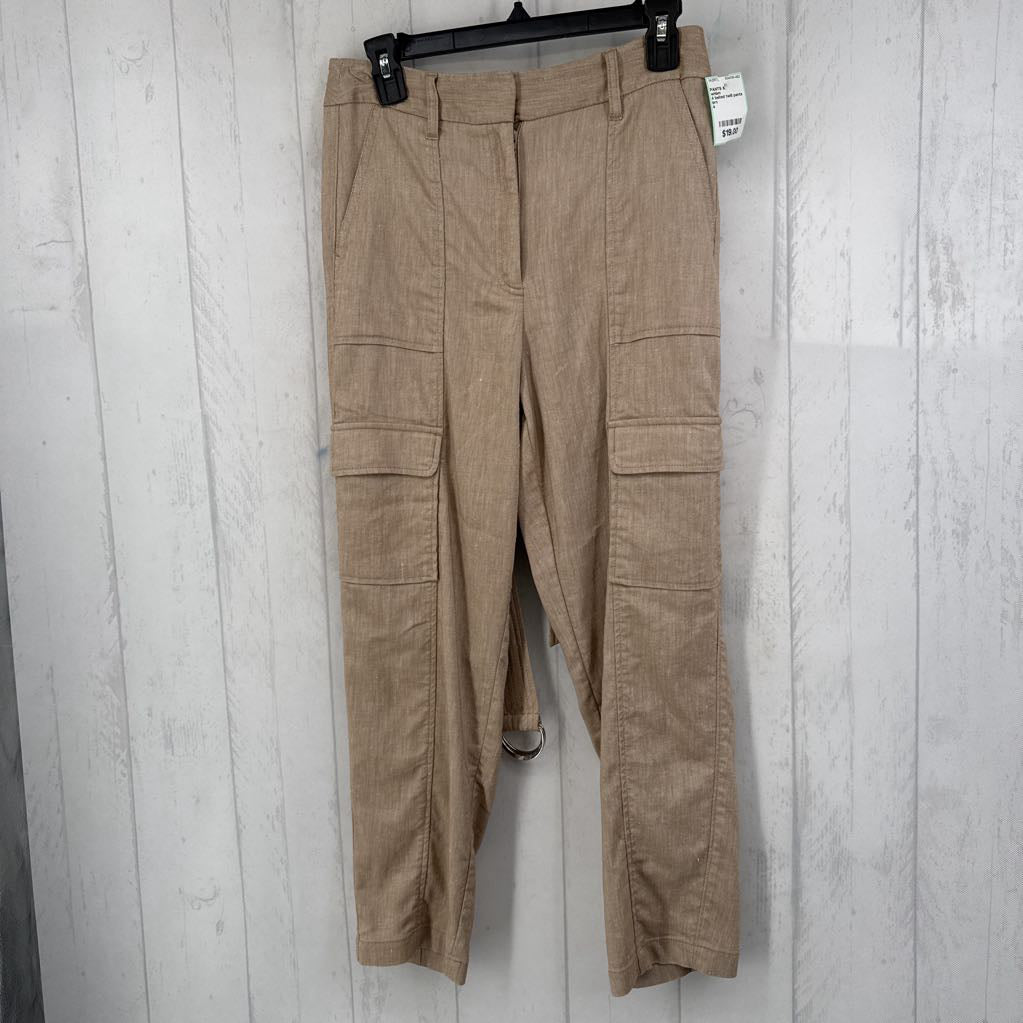 4 belted twill pants