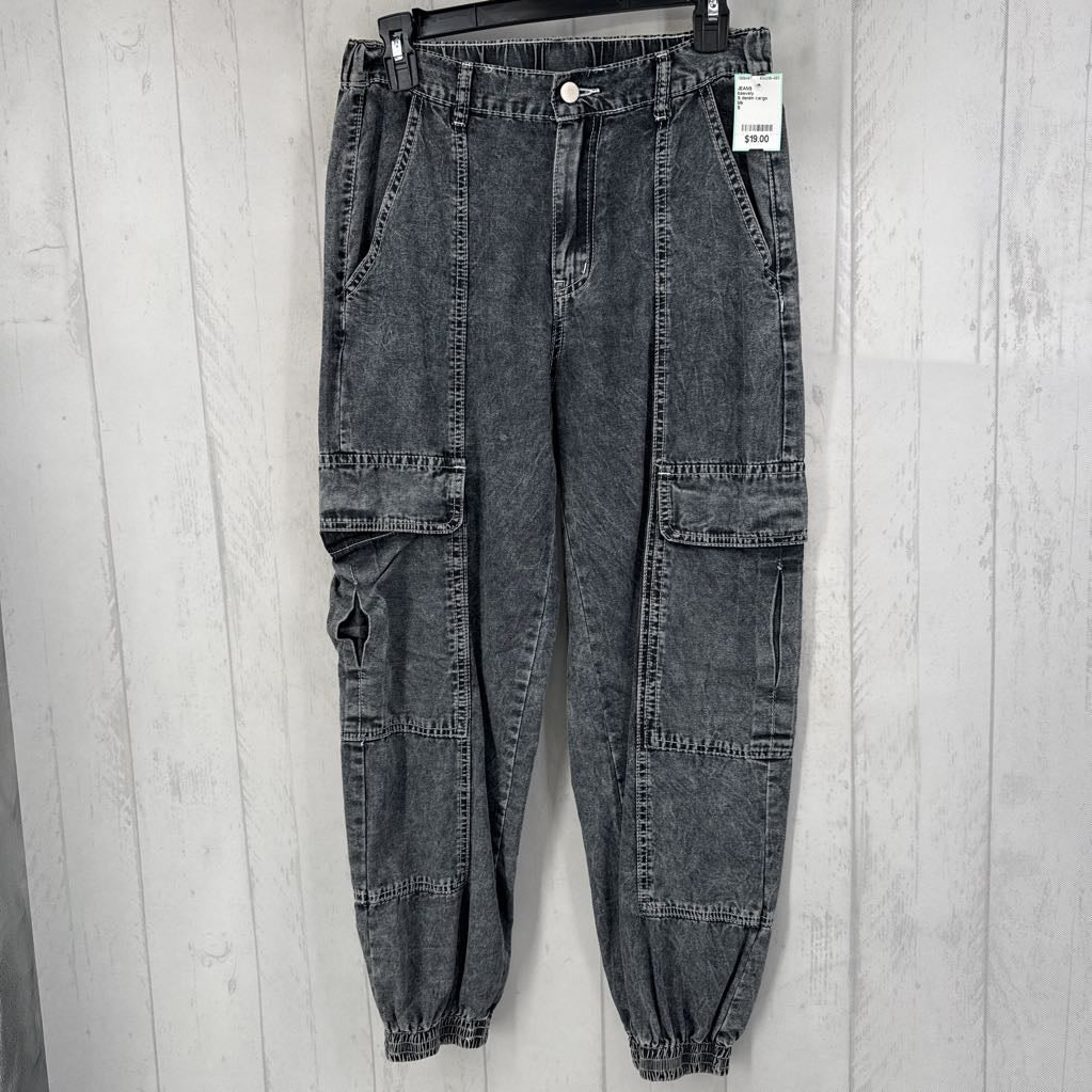S denim cargo joggers