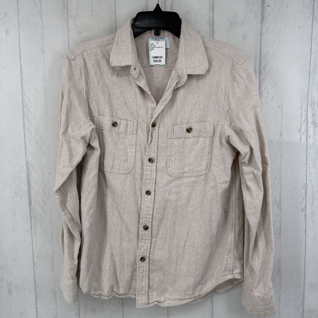 M button down l/s top