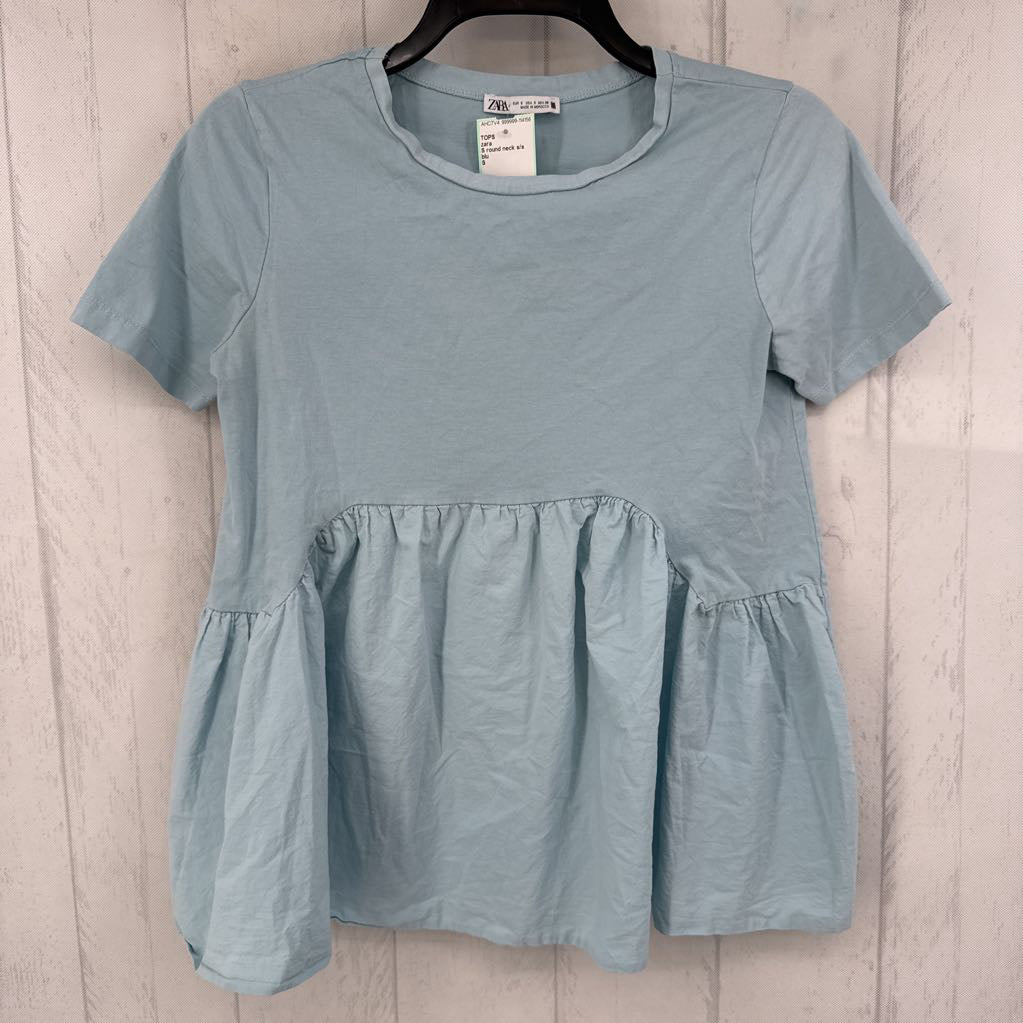 S round neck s/s peplum tee