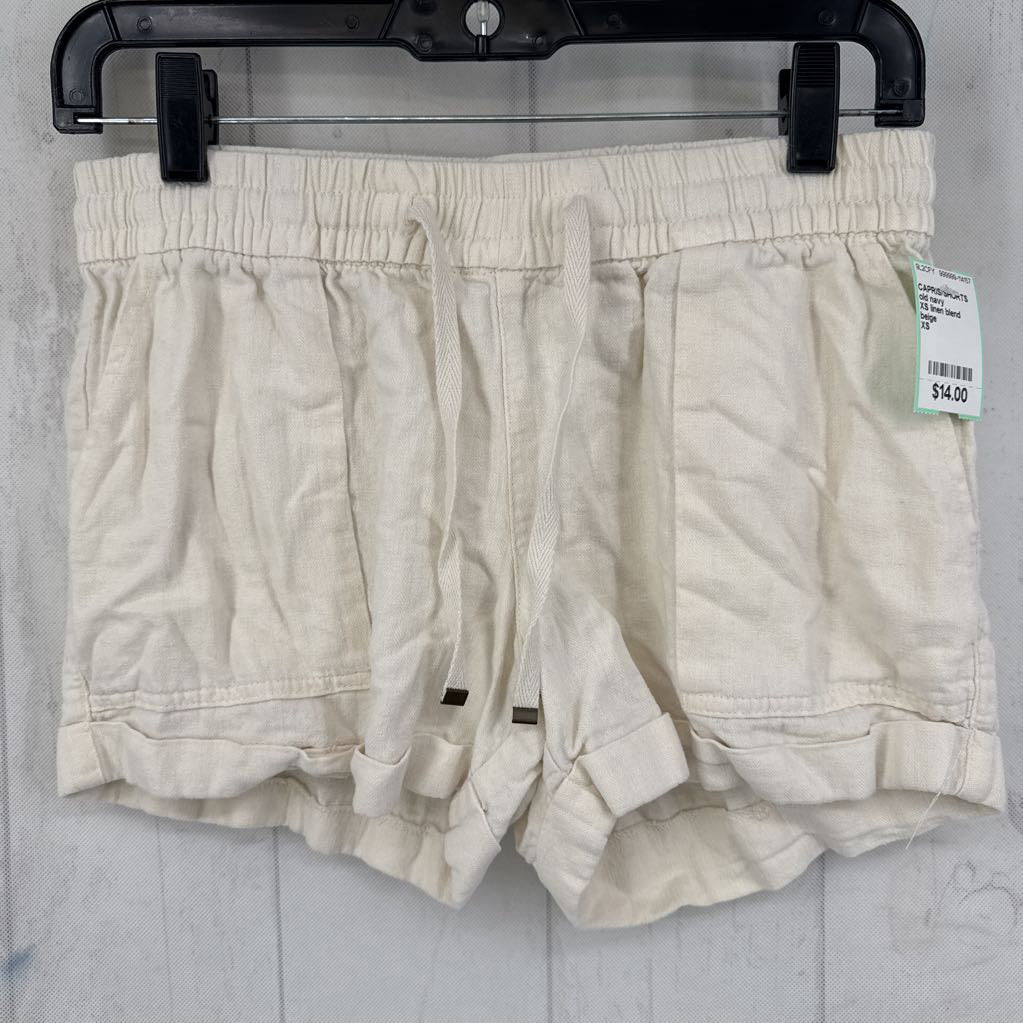 XS linen blend cuffed shorts