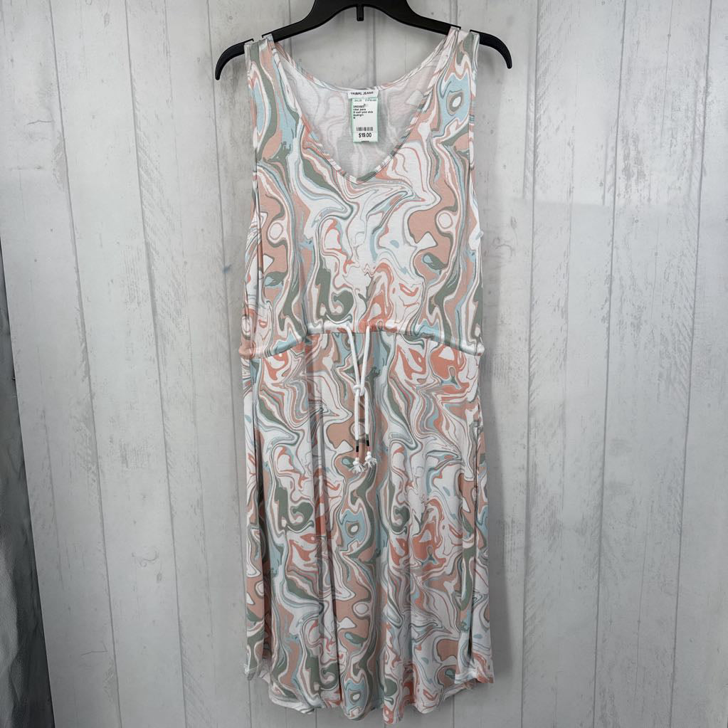 M swirl print slvls dress