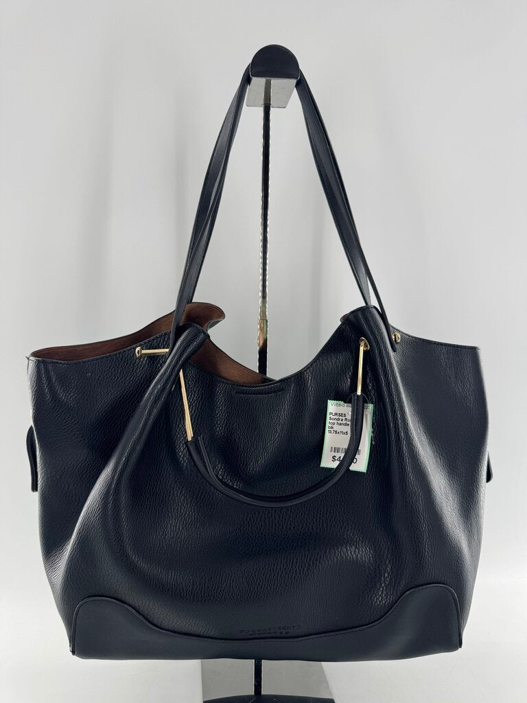 top handle triple compartment shoulder bag