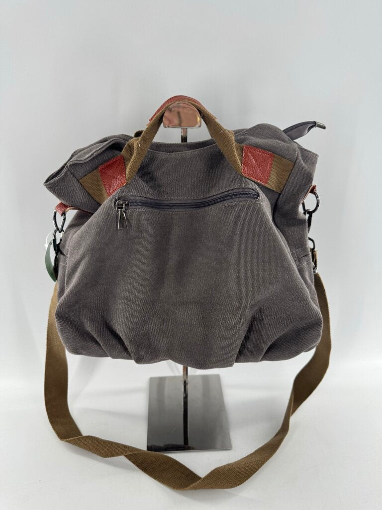 canvas top handle pleated crossbody