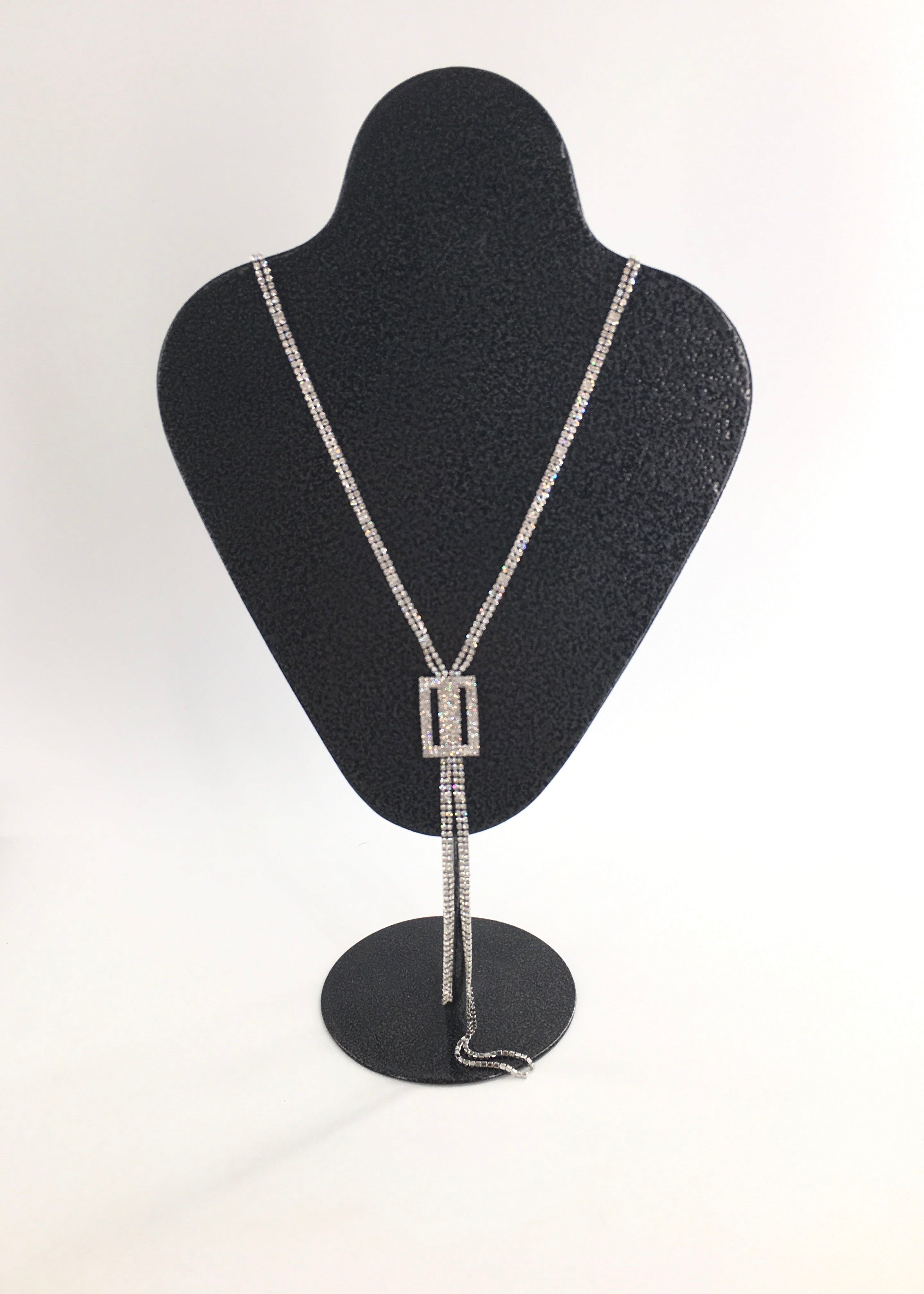 19" rhinestone lariat style necklace