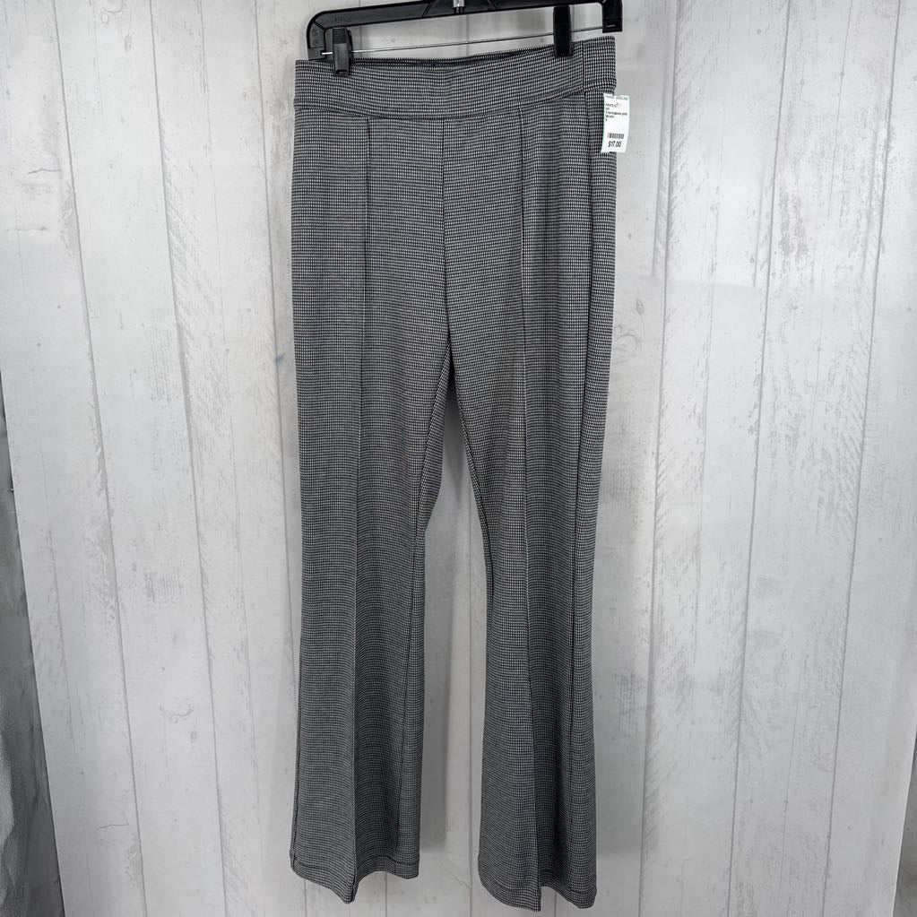 S herringbone print flare leg pant