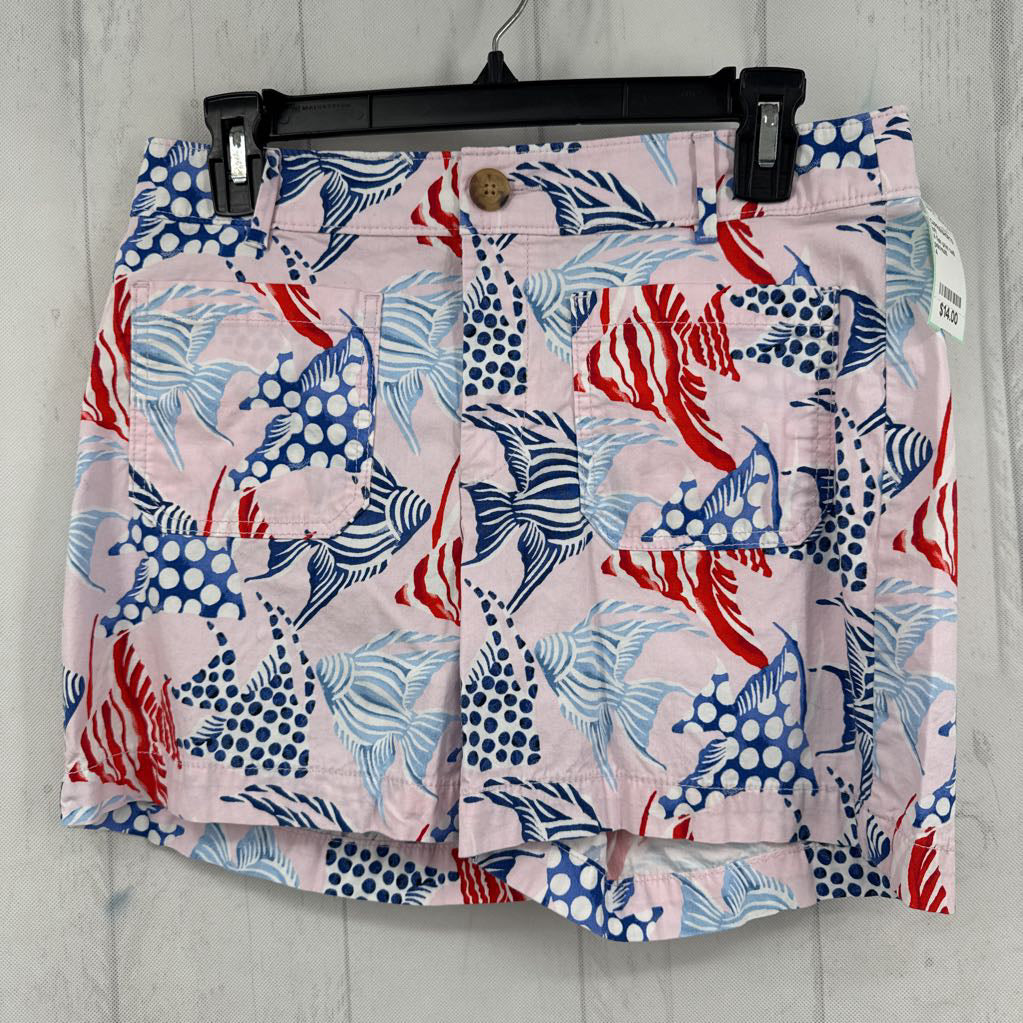 4 fish print twill shorts