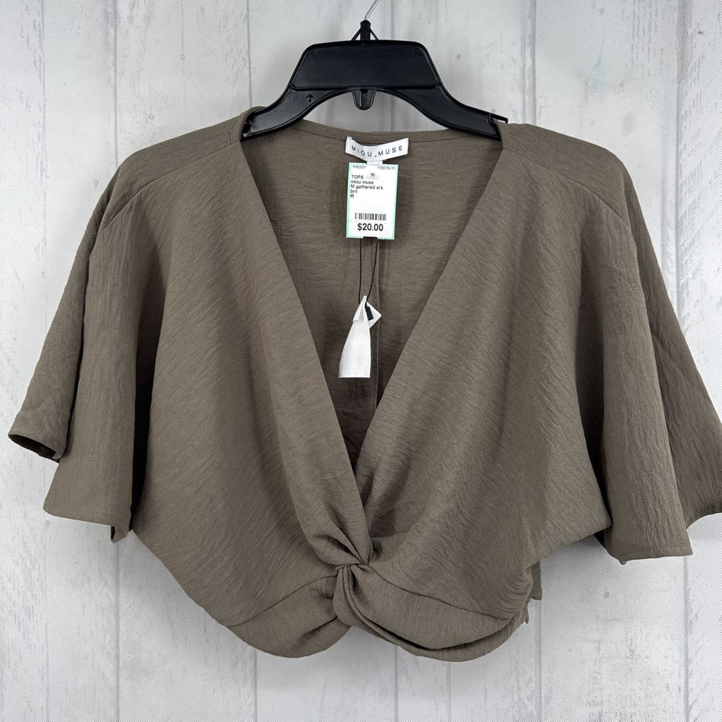 M gathered s/s crop top