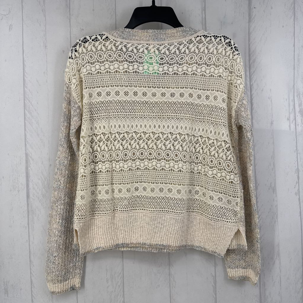 XS crochet back sweater