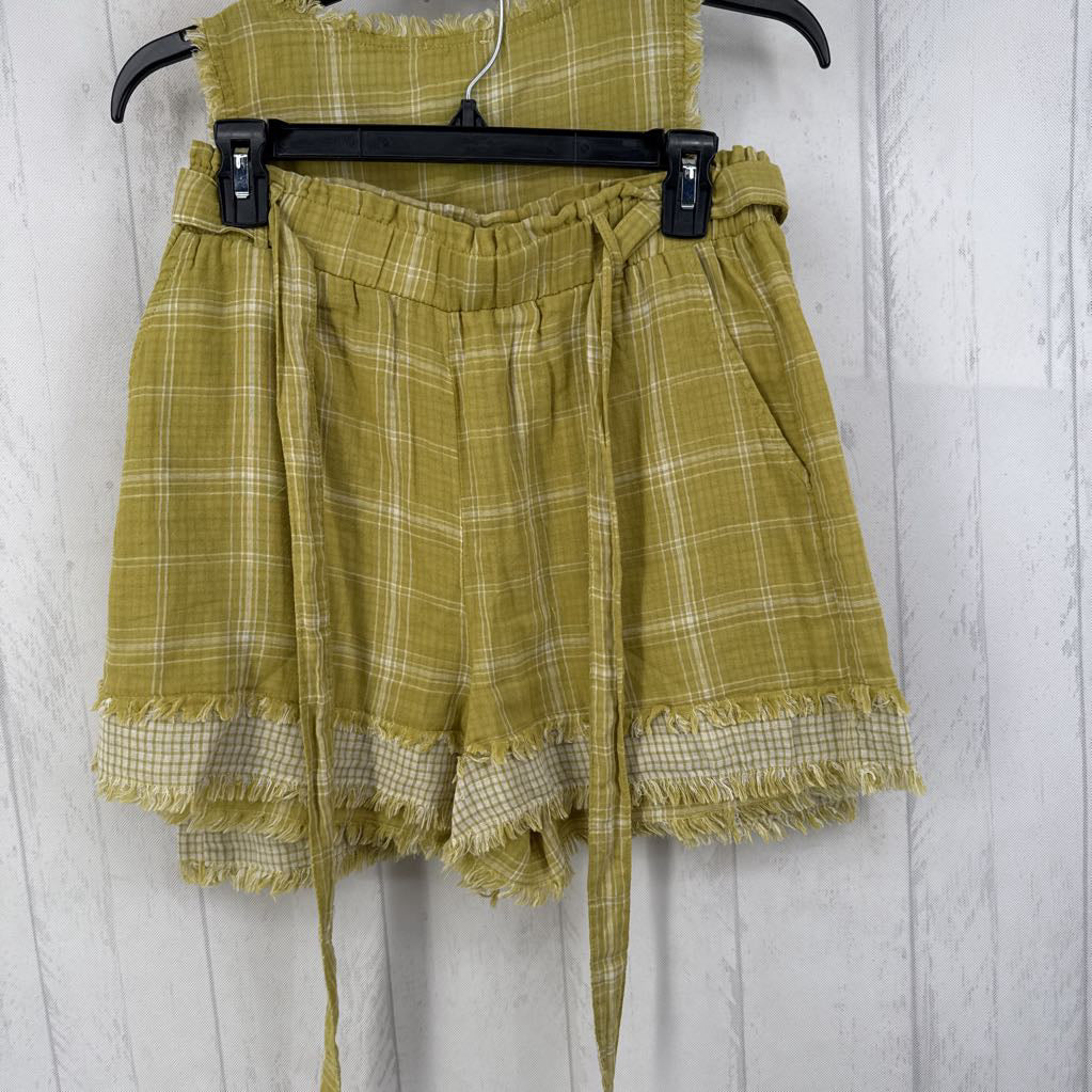 S/M 2pc plaid shorts & tank set