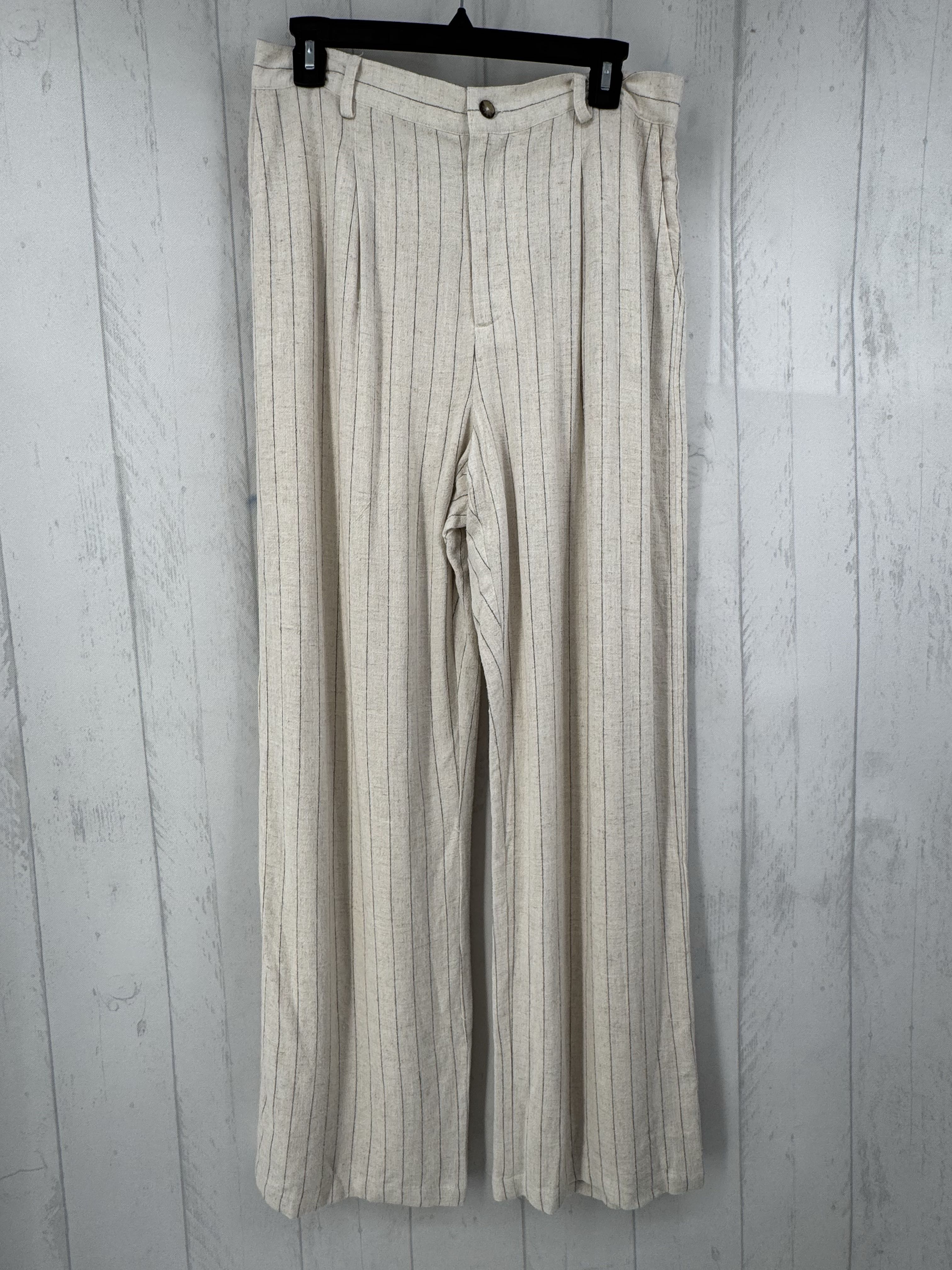 R129 L striped wide leg trouser