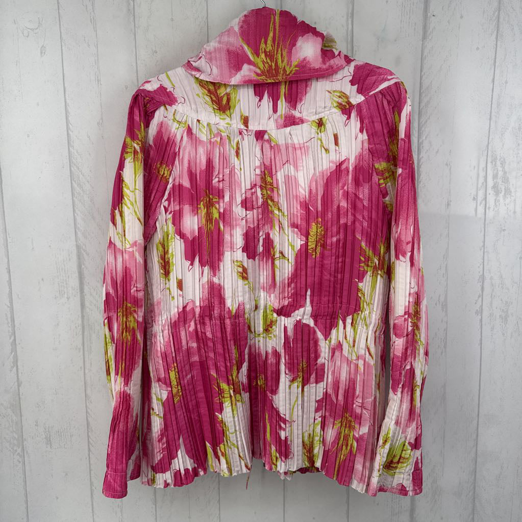 XL pleated flo print jacket