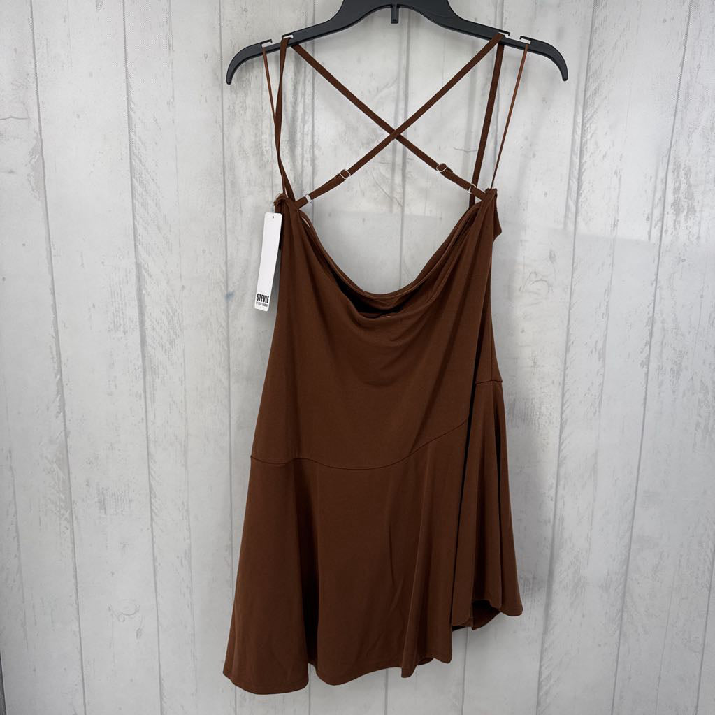 XL draped neck criss cross back slvls dress