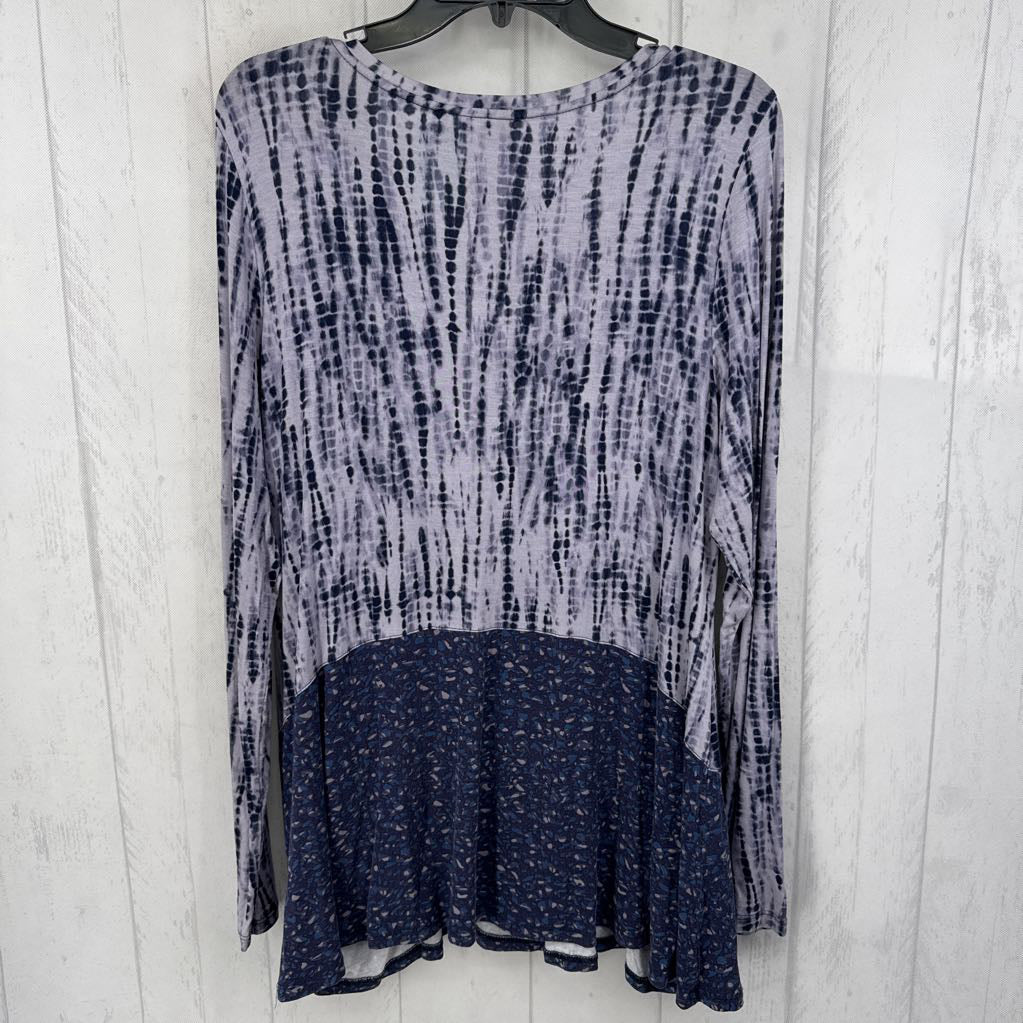 L tie-dye scoop neck l/s tunic