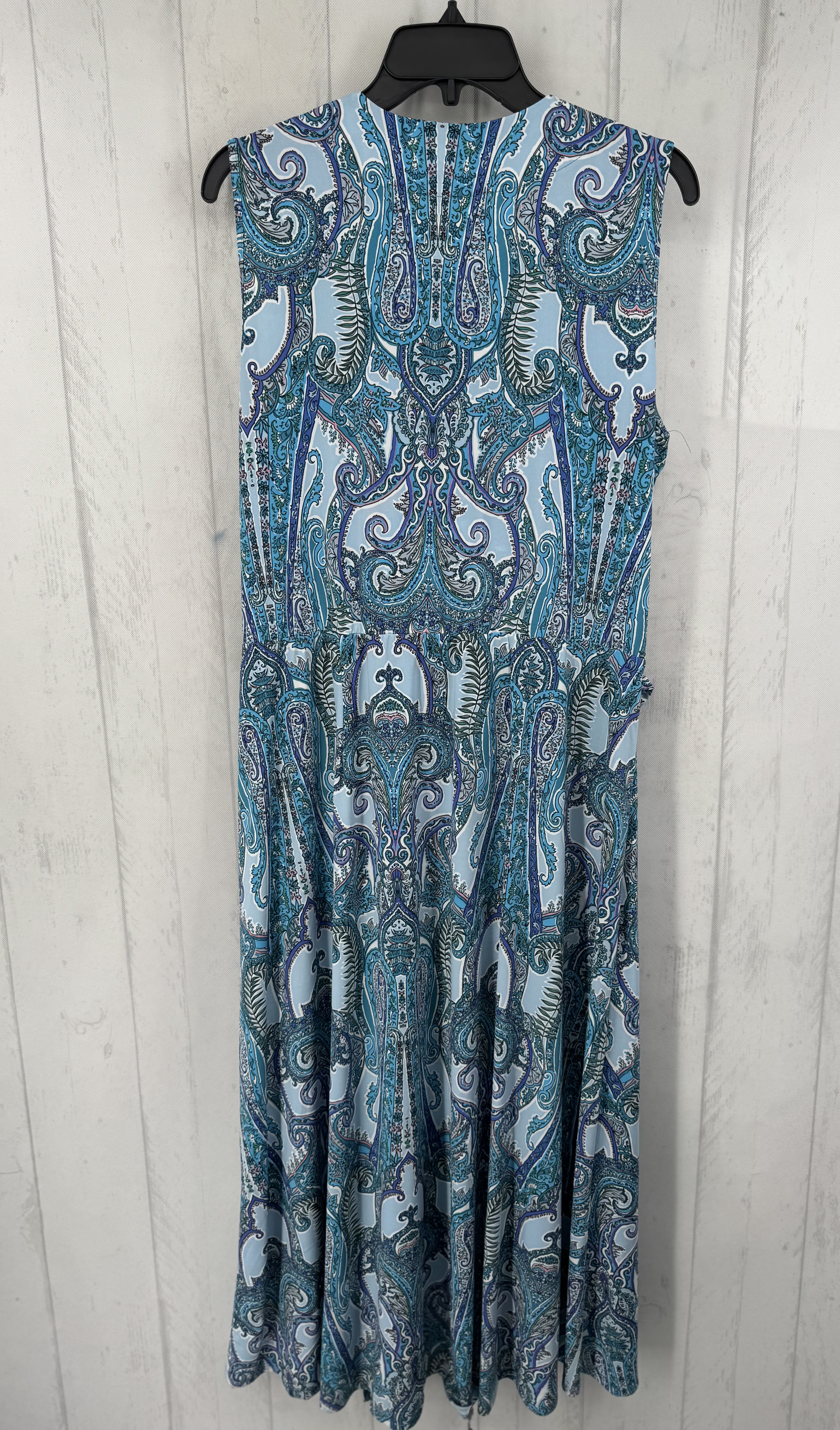 M paisley print crossover belted slvls dress