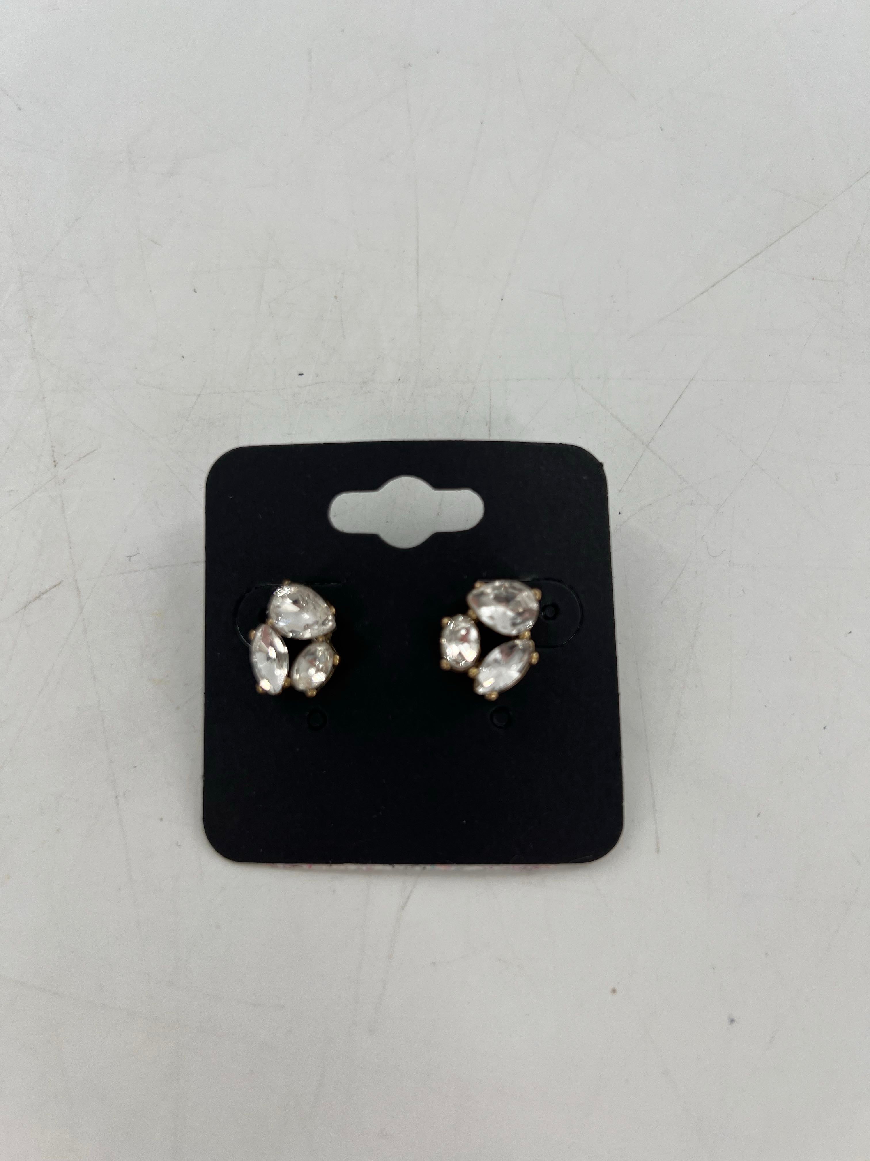 triple cz post earrings