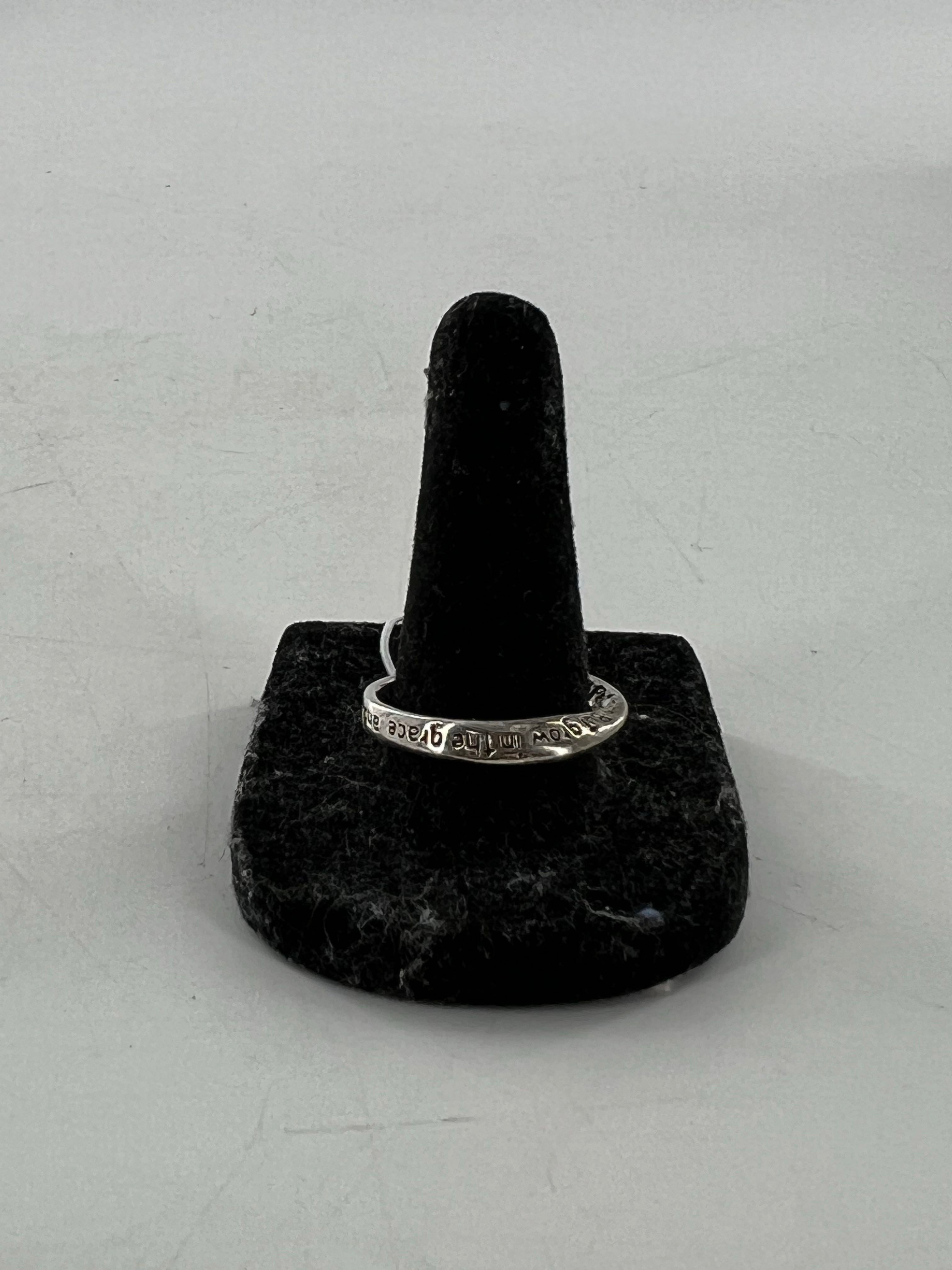 sz6 silver bible verse etched ring