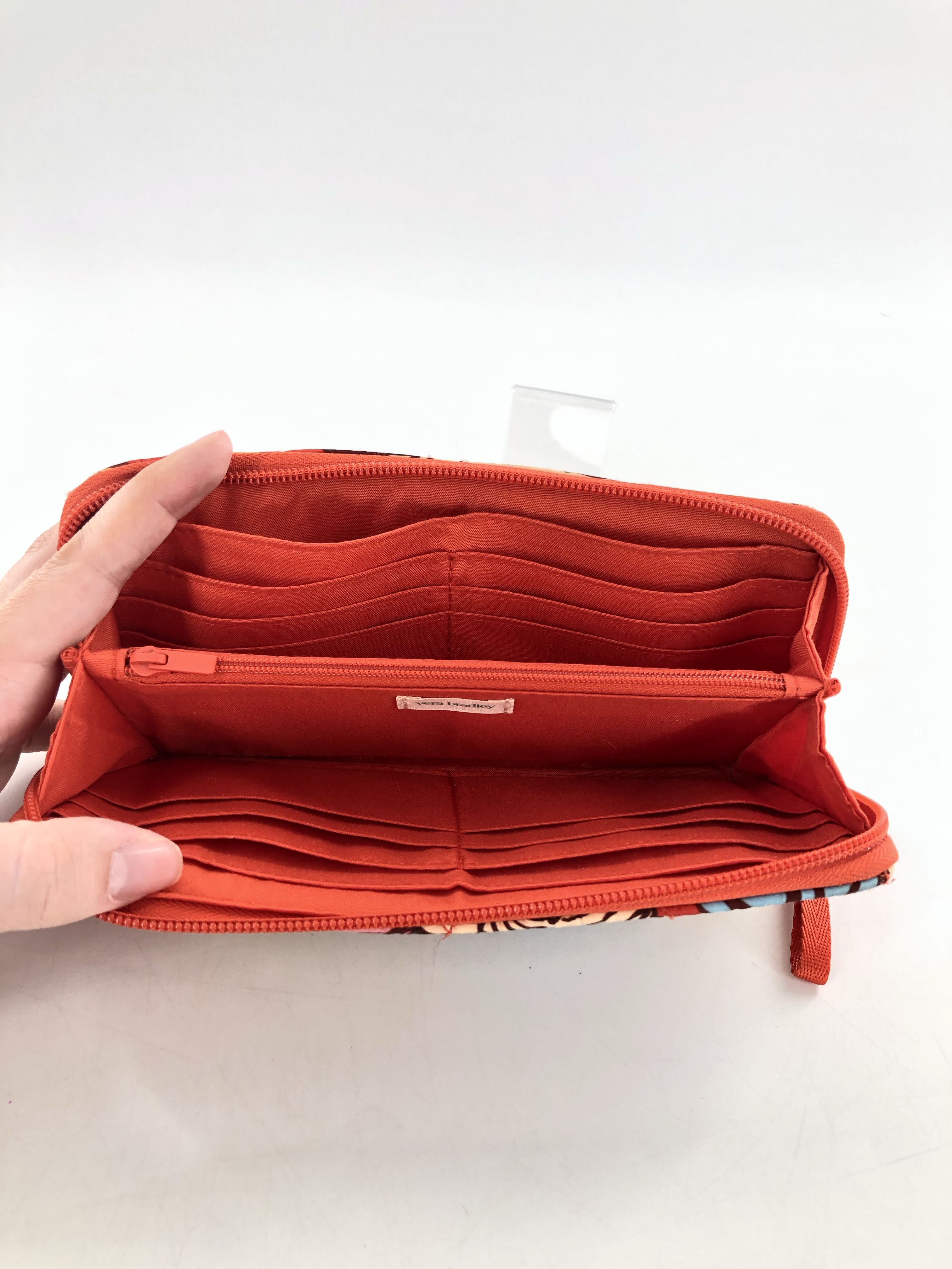 zip around floral quilted wallet