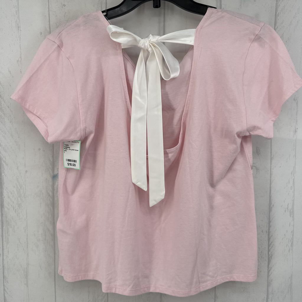 R25 L flo print bow back s/s top