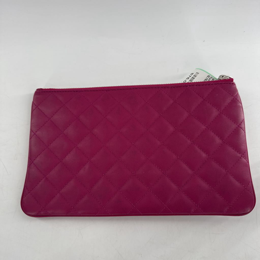 quilted double zip wristlet
