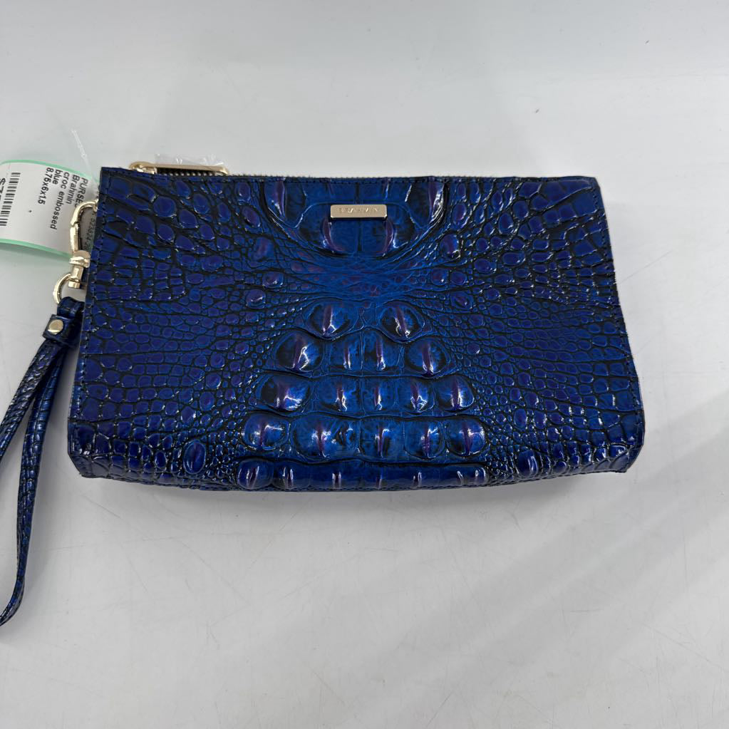 croc embossed clutch/wristlet